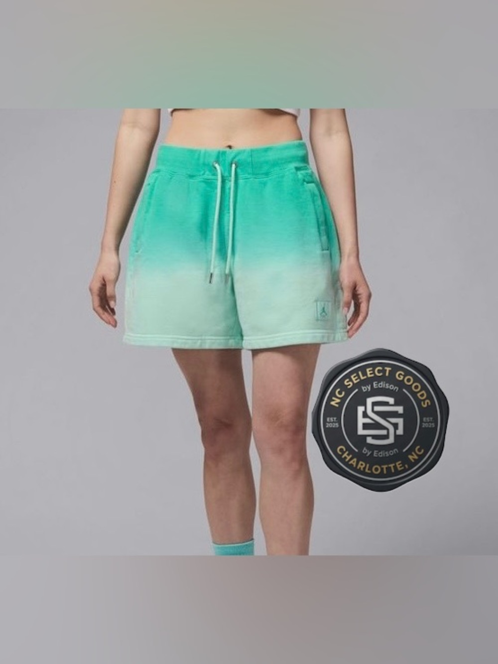 Jordan Flight Fleece Women's French Terry Shorts Mint Ombre Medium M⁠